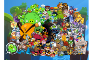 Image featuring lots of Angry Birds characters made by The Boomerang.