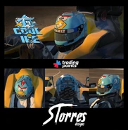 A display of what the helmet looks like on someone