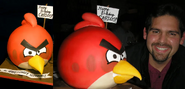 An Angry Birds Fan with a Red cake.
