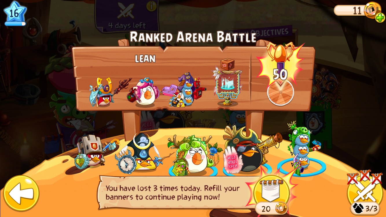 Ranked Arena Battle, Angry Birds Wiki