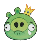 King Pig crying. Note that has his single tear on his right eye.