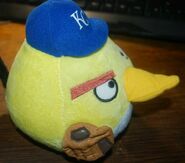 Kansas City Royals Angry Birds plush - KC Hat and holding baseball glove (1)