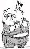 A concept design of King Pig for The Angry Birds Movie.