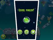 Laughing pig during Level Failed of Angry Birds Space.