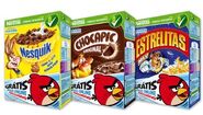 Angry Birds Breakfast-branded Nestlé cereal boxes