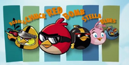 Бабблз, Ред, Чак, Бомб, Стелла и синие в Angry Birds Go!