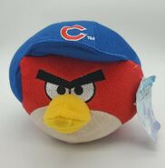 GENUINE MLB RED ANGRY BIRDS WITH BLUE CUBS BASEBALL HELMET 5.5 inch PLUSH TOY