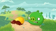 The golden egg wearing the mustache.