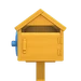 NH-House Customization-yellow wooden mailbox