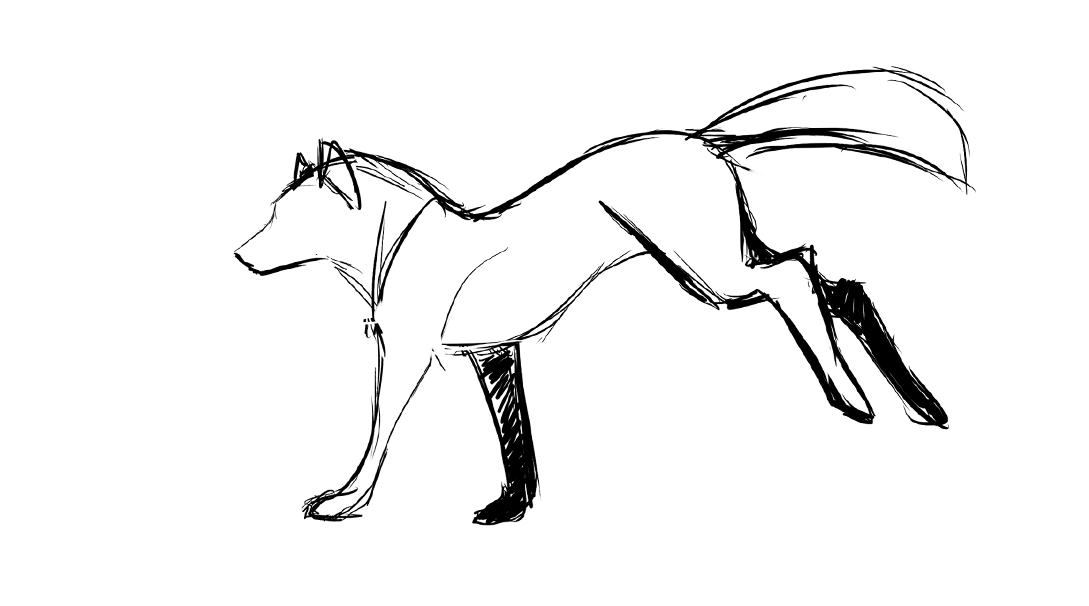 running wolf pack sketch