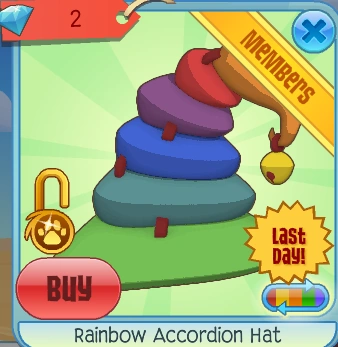 Rainbow Accordion Hat | Animal Jam Collectors Item Worth Wiki | Fandom