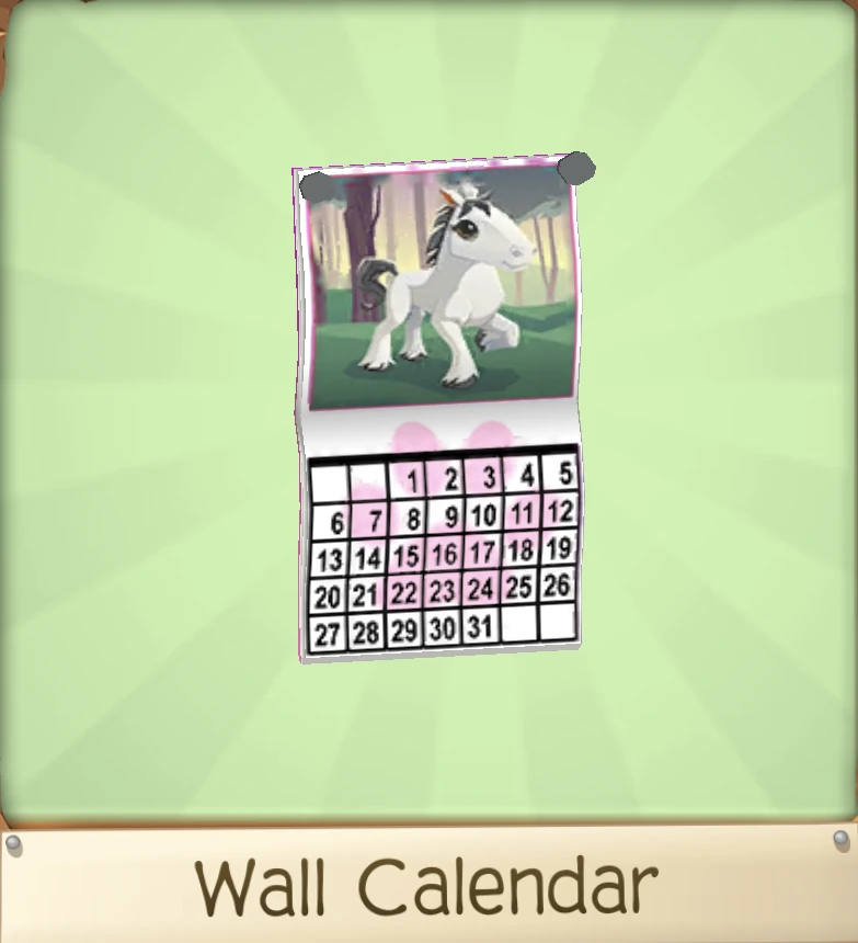 Wall Calendar | Animal Jam Play Wild Sapphire Worth Wiki | Fandom