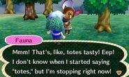 Fauna having a conversation with the player.