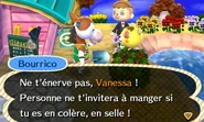 Bourrico parlant avec Vanessa dans New Leaf