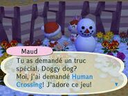 Maud parlant du cadeau qu'elle aimerait avoir pour le jour des cadeaux