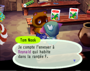 Tom Nook parlant de Reynald dans Animal Crossing