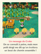 Un écran de chargement montrant Croko, dans Pocket Camp