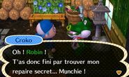 Croko parlant au joueur dans sa maison dans New Leaf