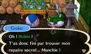 Croko parlant au joueur dans sa maison dans New Leaf