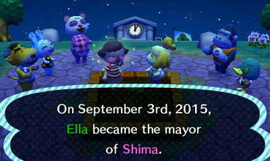 Player is declared mayor of the town