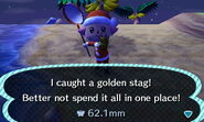 Text box after catching a Golden Stag