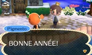 Pigmento souhaitant bonne année au joueur
