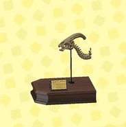 Parasaurolophus skull in catalog in New Horizons