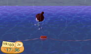 Un joueur nageant dans la mer dans New Leaf