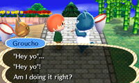 Changing Groucho's greeting.