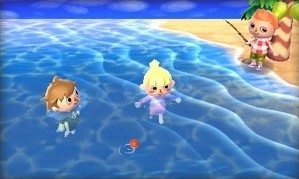 Players swimming.