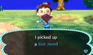 A player finding a lost item