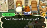 Resetti pas très chaleureux avec le joueur dans New Leaf