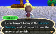 Isabelle's Summer Solstice greetings to the mayor.