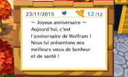 La ville souhaitant un bon anniversaire à Wolfram