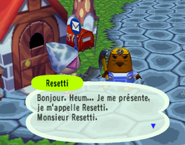 Resetti se présentant au joueur dans Animal Crossing