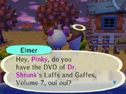 Elmer talking to Pinky about Dr. Shrunk's Laffs and Gaffes.