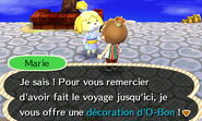 Marie offrant un cadeau au joueur durant le O-Bon