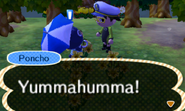 Reaction towards eating a perfect fruit by Poncho (jock villager)