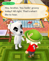 K.K. Slider in Pocket Camp from the K.K. Slider's Chair furniture item.