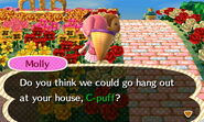 Molly asking to come over to the player's house in New Leaf