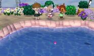 Fauna fishing with the player and Melba.