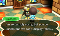 Blathers after detecting a fake sculpture