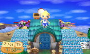 Player on top of a villager's house.