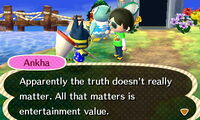 Ankha talking about gossip.