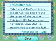 A letter from Gabi.