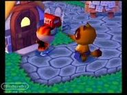 Tom Nook et le joueur dans Animal Forest.