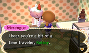 Merengue speaking to the player