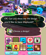 "Choose a design" menu in the Able Sisters store, in New Leaf