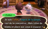 Follet se présentant dans New Leaf - Welcome Amiibo