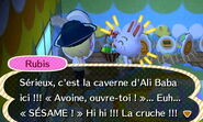 Rubis parlant au joueur dans New Leaf